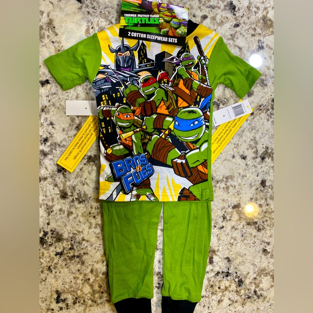 Nickelodeon Mutant Ninja Turtles Boys' 4 Piece Pajama Pant Set (4,8,10)
